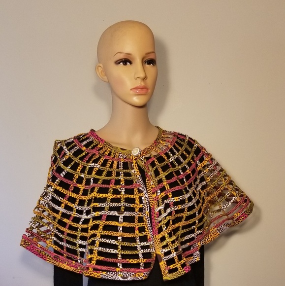 🔥Ankara Net Cape Necklace🔥 NWOT. Handmade - Picture 3 of 4